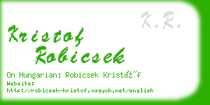 kristof robicsek business card